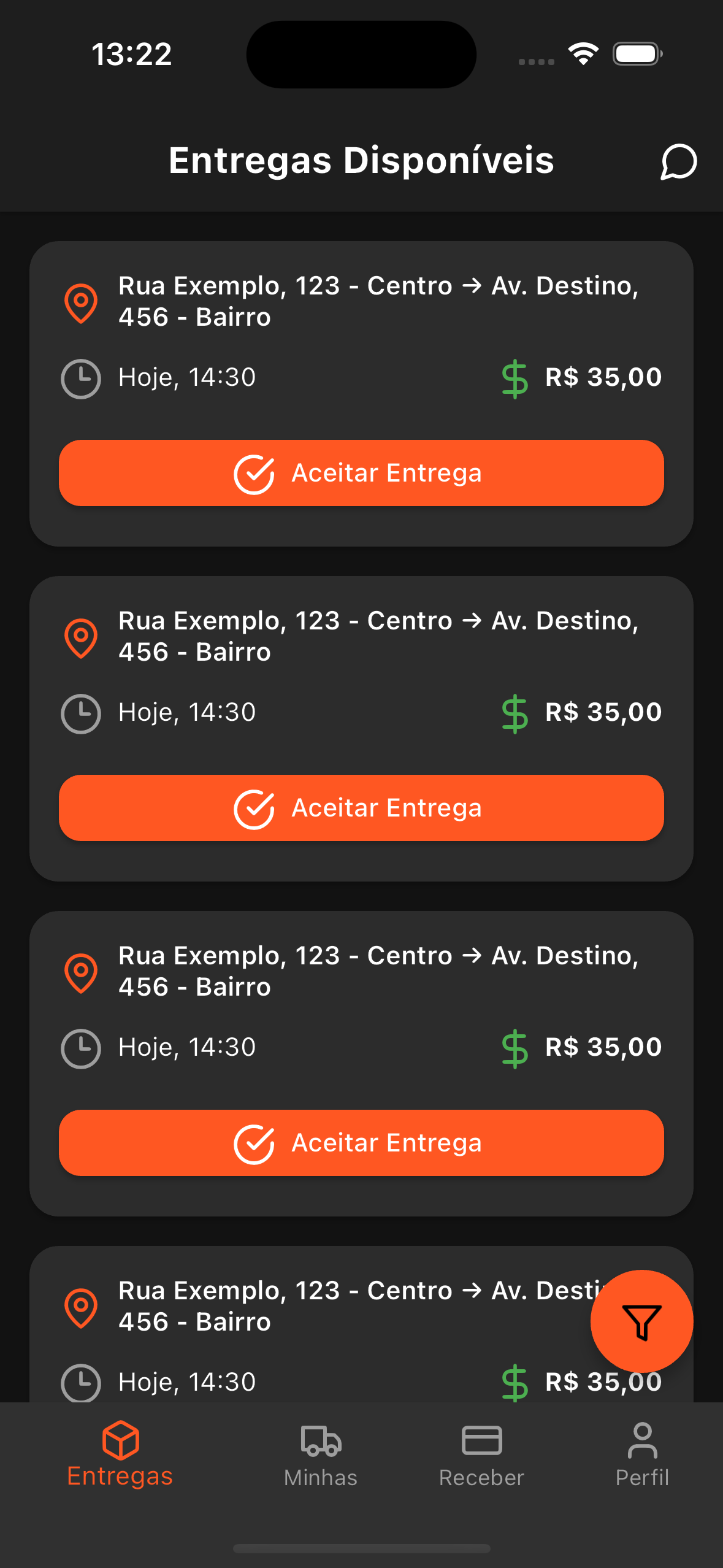 Tela 1 do App